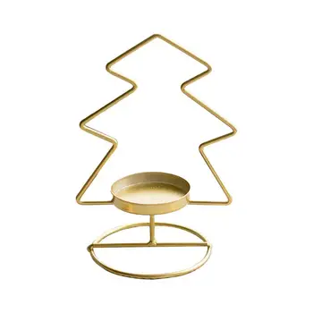Noel Ağacı Mumluk Anti-deforme Metal Dekoratif Pentagram Elf Ağacı Şamdan Ev için