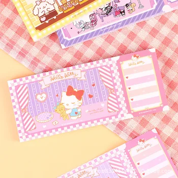 Yeni Kawaii Sevimli Sanrio Hello Kitty Kuromi Cinnamoroll Pom Pom Purin Scratch Pad Fatura El Hesabı Olmayan Viskoz Ins noel hediyesi