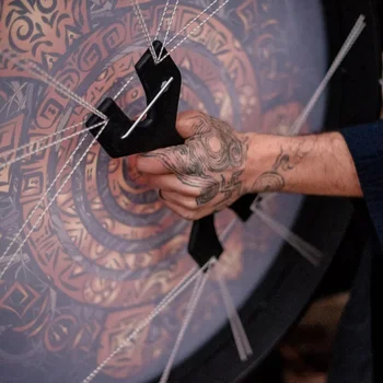 Şaman Davul Kaplumbağa Totem Tasarım El Yapımı Şamanik Davul Sibirya Davul Ruhu Müzik Davul Sopa ile Ev Dekor 2