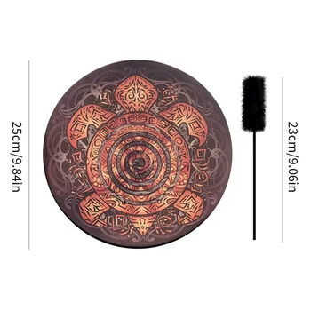 Şaman Davul Kaplumbağa Totem Tasarım El Yapımı Şamanik Davul Sibirya Davul Ruhu Müzik Davul Sopa ile Ev Dekor 4