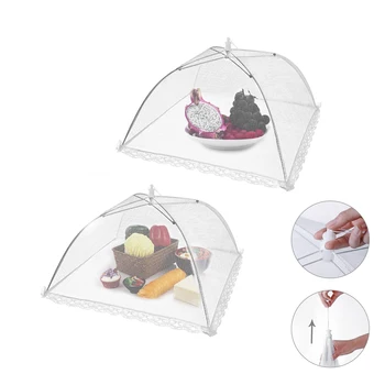 Yeniden Katlanabilir Büyük Pop-Up tel örgü elek yemek örtüsü Net Çadır Piknik BARBEKÜ Korumak tabak kapak ağı Şemsiye piknik örtüsü