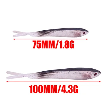 5 ADET Forktail Balık Yumuşak Yem 7.5 cm / 10cm Silikon Solucan Wobblers Balıkçılık Lures Isca Yapay Swimbaits Bas Sazan Uçan Mücadele