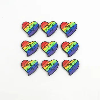Chenkai 10 ADET LGBT Gökkuşağı Aşk Boncuk Silikon Takılar Odak Boncuk Okunabilir Kalem Karakter Boncuk DIY Emzik Kukla Zinciri