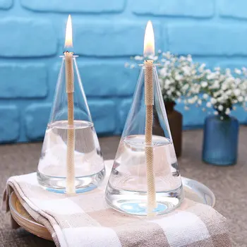 Romantik Cam gaz lambası Yemek masası Dekor Koni Cam Aksesuar Piramit Gazyağı Lambası Doğum Günü Partisi Fikirleri