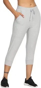 Bayan Yoga Sweatpants Aktif Jogger Koşu Pantolon İpli Cepler ile