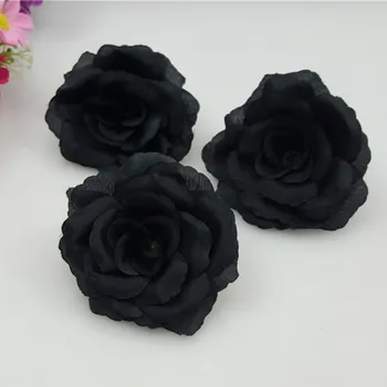 10 Adet / grup 8 CM Yapay Siyah Güller İpek Çiçek Başları DIY Düğün Ev Dekorasyon Şenlikli Aksesuarları Parti Malzemeleri 19 renkler 0