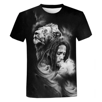 2023 Yeni Rapçi Bob Marley 3D baskılı tişört Moda Rahat Harajuku Kısa Kollu Erkek Kadın Büyük Boy Hip Hop T Shirt Serin Üstleri