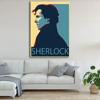 Sherlock Benedict Cumberbatch Duvar Sanatı Portre Posterler Tuval Sanat Baskılar ve Resimleri Odası Dekor İçin