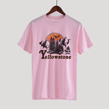 2022 YellowStone Grafik Tshirt Kadınlar Vintage Boho Pamuk Büyük Boy T Shirt Hippi Retro Estetik Üstleri