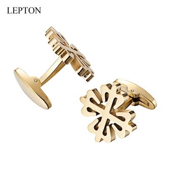 Sıcak Satış 18K Altın Kaplama Haçlılar Kol Düğmeleri Lepton Mat Paslanmaz Çelik Kol Düğmesi Mens İçin Düğün İş Kol Düğmeleri Gemelos 3