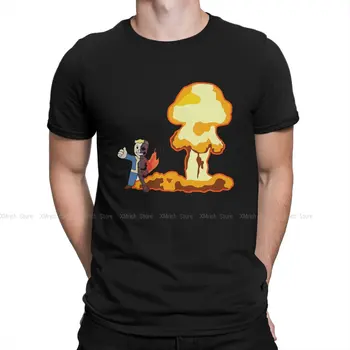 Erkek tişört Vault Boy Patlama Klasik Harika %100 % Pamuk Tees Kısa Kollu Fallout Oyun T Shirt Yuvarlak Boyun Elbise Parti