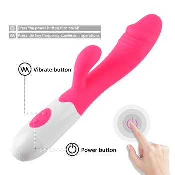 Bayanlara seks oyuncakları Vibratör G Noktası Yapay Penis Çift Titreşim Kadın Vajina Klitoris Silikon Su Geçirmez yetişkin seks oyuncakları 30 Hız 0