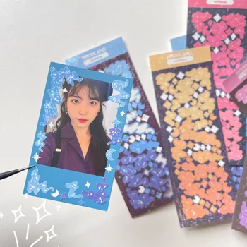 Kore Parlak Yıldız Alevler Scrapbooking Idol Kartı Çıkartmaları DIY Mutlu Planlayıcısı Günlüğü Fotoğraf Albümü Cep Telefonu Bilgisayar Çıkartmaları 2