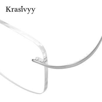 Krasivyy Ultralight Çerçevesiz Gözlük Çerçevesi Erkekler Saf Titanyum Optik Reçete Gözlük Erkek 2022 Yeni Miyopi Kare Gözlük 4