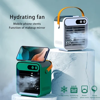 Taşınabilir Klima USB Hava Soğutucu Mini Fan Mobil Nemlendirme 2400 mAh Taşınabilir Su Soğutmalı Ev Klima