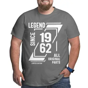 Efsane 1962 Yılından Bu Yana 60th Doğum Günü Erkekler Saf Pamuk Eğlenceli T-Shirt Crewneck Büyük Uzun Tees Kısa Kollu Üstleri Büyük 4XL 5XL 6XL