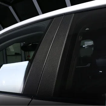 6 adet Araba Gerçek Karbon Fiber Araba Pencere B C Sütunlar Otomatik Çıkartmalar Trim Araba Styling İçin Alfa Romeo Stelvio 949 2017-2020