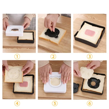 Yeni Şekil Kalıp Makinesi tost ekmeği Kalıp Kesici DIY Sandviç Panda Şekilli Maker Kalıp Kesici Craft DIY Sandviç Kalıp Ekmek Kek Kalıp