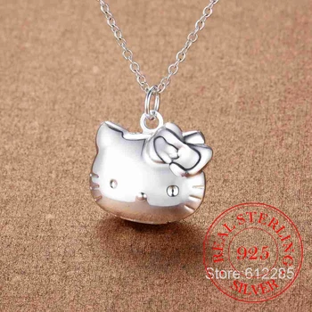 925 Ayar Gümüş Kitty Kedi Tarzı Kolye Gerdanlık Kolye Kadınlar Kızlar için Moda Lüks Parti düğün takısı Yılbaşı Hediyeleri 0