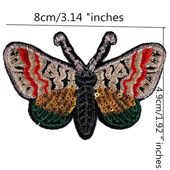 10 adet Işlemeli Kelebek Yamalar Motif Aplike Böcekler Rozetleri Giysi dikmek Dekore DIY Dikiş Aksesuarları TH1173