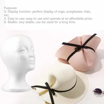 2020 Sıcak Beyaz Kadın Strafor Manken Manken Kafa Modeli Köpük Sünger Peruk Saç Gözlük Ekran Gözlük Kapağı Ekran Standı