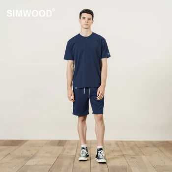 SIMWOOD 2022 Yaz Yeni Erkek Yaz Eşofman 2 Parça Kıyafetler Kısa Kollu T-shirt ve Şort Koşu Setleri Atletik spor elbise 0