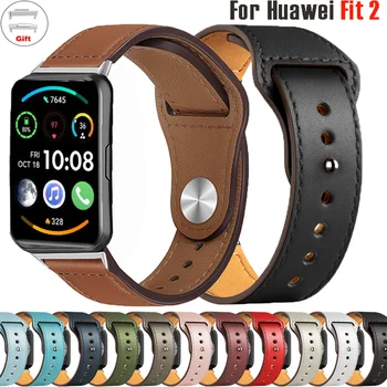 Deri Kayış İçin Huawei izle Fit 2 Smartwatch Band Yedek Spor Bileklik retro döngü Bilezik Fit2 kordonlu saat Aksesuarları
