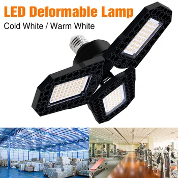 Led garaj ışığı 220V E27 Led Deforme tavan lambası 40W 60W 80W Led 110V atölye Lampada Ampul Süper Parlak Depo Lambası