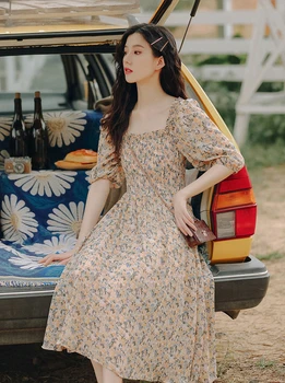 Kadın yaz elbisesi 2022 Ucuz Giyim Yeni Hit Çiçek Moda Trendi Elbiseler Şık ve Zarif Bayanlar Şifon Elbise Maxi sıcak 5