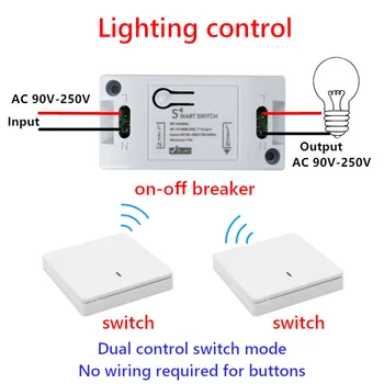 Akıllı ev ışık anahtarı Kablosuz uzaktan kumandalı anahtar kesici led ışık Kontrol modülü Dıy Evrensel kırıcı zamanlayıcı Elektrik Anahtarı