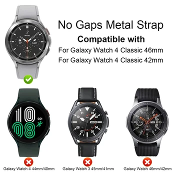 Paslanmaz Çelik Watchband Samsung Galaxy İzle 4 Klasik 46mm Hiçbir Boşluk Kayış Metal Bilezik GalaxyWatch 4 42mm Smartwatch Band