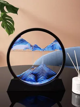 Yaratıcı 3D Kum Saati Raf ile Derin Deniz Sandscape Quicksand Boyama Hareketli Kum sanat resmi Ev Dekor Masa Süslemeleri