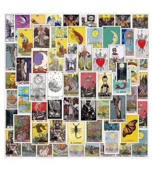 10/30/60 ADET Tarot Kartı Karikatür Sanat Sticker DIY Telefon Dizüstü Bagaj Kaykay Graffiti Çıkartmaları için Eğlenceli çocuk