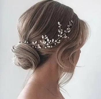 KMVEXO Rhinestone Düğün Hairband Gelin Kristal Kafa Bandı saç aksesuarları Düğün Kristal saç bandı Nedime Kafa Takı 0