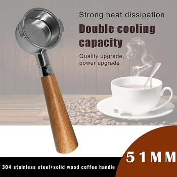 Kahve 51mm Dipsiz Portafilter İle Uyumlu Delonghi Icona ECP ECOV311 espresso makinesi, Taban Filtre Tutucu