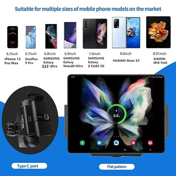15W Qi Kablosuz Araç Şarj Montaj Tutucu Samsung Galaxy Z Fold3 Fold2 iPhone 13 Pro 12 S2 Telefon Otomatik Kelepçe Hızlı Araç Şarj cihazı