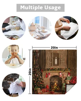 Noel Şömine noel hediyesi Masa Peçeteler Seti Noel Peçeteler Festivali Ev Düğün Parti yemek peçeteleri Kumaş