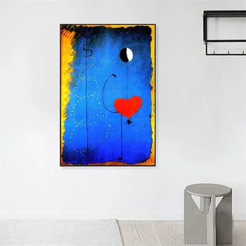 Soyut Joan Miro Dansçılar Aşk Kalp Sanat Tuval Baskı Boyama Ünlü Sanat Duvar Resmi Oturma Odası Ev Dekorasyon Posteri