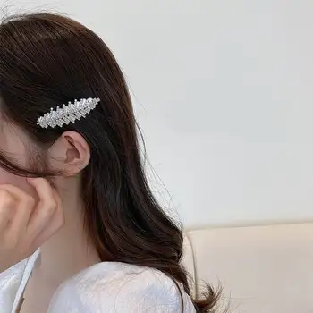 Kore Yeni Lüks Zirkon Yaprak Saç Klipleri Tokalar Kadınlar İçin Moda saç aksesuarları Hairgrips Toptan 1