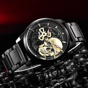 PAGANI tasarım erkek kuvars saatler Üst Marka Lüks Altın İskelet Kol Saati Erkekler Tourbillon Paslanmaz çelik Su Geçirmez Saat Adam 2