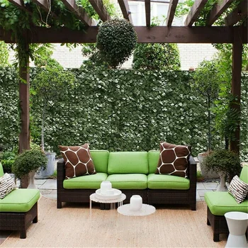 100cm x 50cm Yapay Bitki Yaprak Çit, Gizlilik çit bitkisi panel dekorasyon Bahçe / Avlu için 2021 Yeni Stil 4