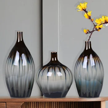 Vazo porselen fırın dönüşüm üç parçalı set çiçek düzenleme ev oturma odası sundurma dekorasyon el sanatları
