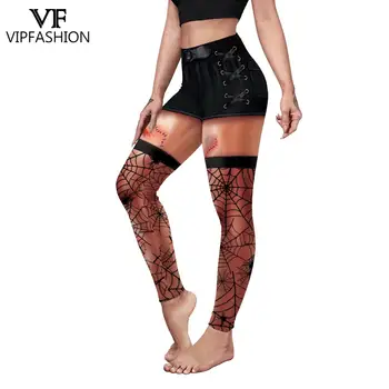VIP MODA Cadılar Bayramı Cosplay Kadınlar İçin Kafatası 3D Baskılı Seksi İnce Egzersiz Tayt Spor Pantolon 2022 Artı Boyutu Pantolon 3
