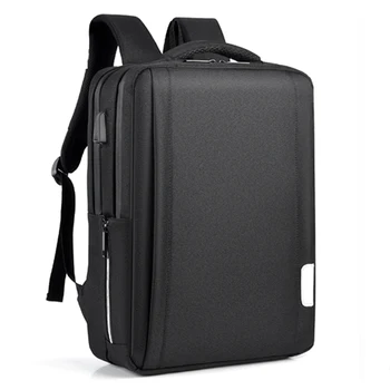 Anti Hırsızlık Erkekler 14.7 inç Laptop Sırt Çantaları Su Geçirmez Oxford Seyahat Çantası Rahat Erkek Okul Çantası USB Şarj İş Çantası Kilit ile 1