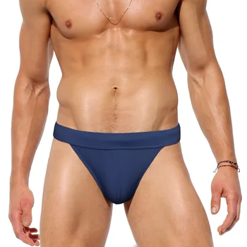 WY17 yeni seksi düşük bel sıkı erkek mayo yaz yarım paket kalça yüzme plaj şortu bikini erkek mayosu külot bikini mayolar 0