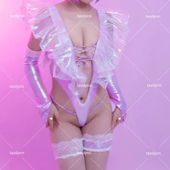 Kelebek Mermaid Cosplay Sedefli Organze Bikini Tek Parça Seksi Tek Parça Cosplay Kostüm Kadınlar