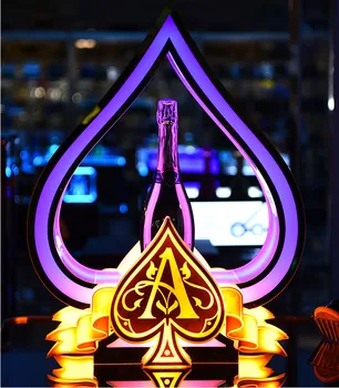Özel Logo Glorifier Ekran VIP Hizmeti Ace Maça şampanya şişesi Sunum Gece Kulübü Salonu Düğün Parti Bar KTV
