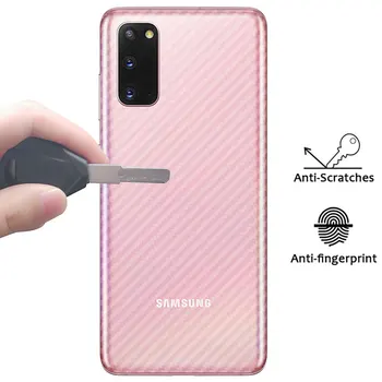 3 Adet Karbon Fiber Anti-parmak izi Arka Film Samsung Galaxy Not 20 Ultra S21 S20 S10 Artı S9 Arka Ekran Koruyucu İçin S22 Artı