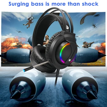 Oyun kulaklıkları 7.1 Sanal Kablolu Kulaklık 4D Stereo RGB ışık oyun mikrofonlu kulaklık Xbox One Bilgisayar için PS4 Oyun