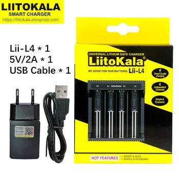 LiitoKala Lii-L2 Lii-L4 3.2 V LiFePO4 3.7 V 18650 şarj edilebilir pil şarj cihazı 18350 14500 16340 26650 21700 18650 piller